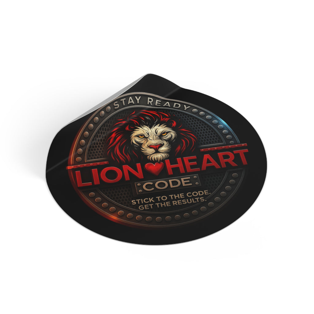 Lionheart Round Vinyl Stickers