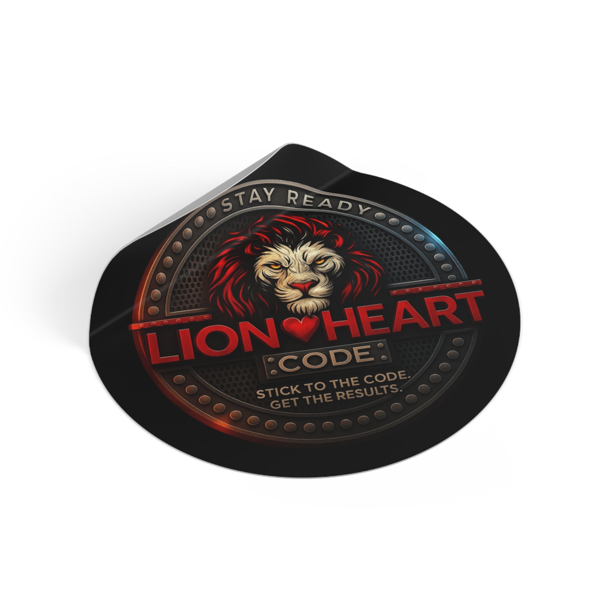Lionheart Round Vinyl Stickers